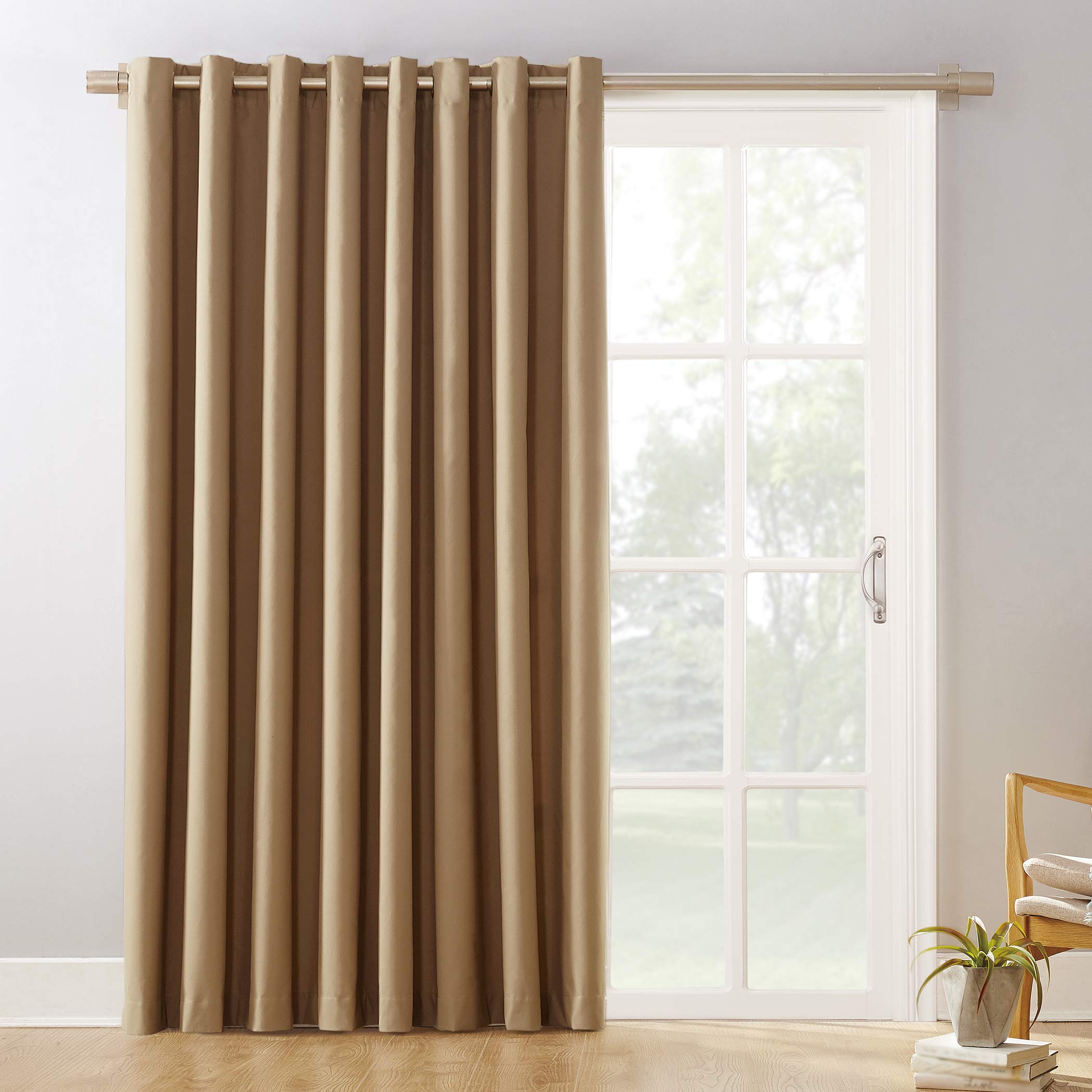 Sun Zero Easton Extra-Wide Blackout Grommet Sliding Patio Door Curtain Panel