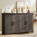 Memobarco Fluted Buffet Cabinet with Storage Accent Sideboard,Modern Credenza with 4 Doors & Adjustable Shelves,Wood Coffee Bar 