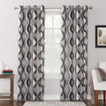 Sun Zero Burbank Watercolor Ogee Energy Efficient Grommet Curtain Panel, 54 x 63, Gray