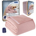Thermee Micro Flannel Heated Blanket with Sherpa back, 10-Setting Electric Blanket Full Size, Programmable Heating Blanket, Ultr