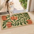 Flower Front Door Mat Home Mats for Indoor Outdoor Entrance Flower Door Mat with Non-Slip Backing Durable Entry Mats for Family 