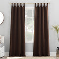 Sun Zero Easton Energy Saving Blackout Tab Top Curtain Panel, 40 x 63, Chocolate