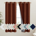 NICETOWN 100% Absolutely Blackout Linen Curtains with Thermal Insulated Liner, 42 Wide, 2 Panels, 63 Long Drapes, Grommet Retro 