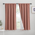 RYB HOME 100% Blackout Curtains with White Liner, Natural Linen Blended Haeavy Duty Curtains Drapes, Thermal Insulated Window Tr