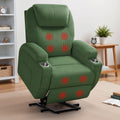 Flamaker Power Lift Recliner Chair with Massage for Elderly Ergonomic Lounge Chair Classic Single Sofa with 2 Cup Holders Side P