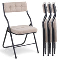 HOMEFUN Padded Folding Chairs 4 Pack - Foldable Dining Chair with Cushion, Portable and Assembled Extra Seat for Guests Kitchen 