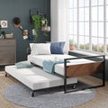 ZINUS Suzanne Bamboo and Metal Daybed with Trundle, Mattress Foundation with Steel Slat Support, Easy Assembly, Twin