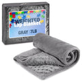 Kidaddle 7lb Weighted Blanket for Kids (Grey), Plush Minky Weighted Lap Pad for Kids with Sensory Processing Issues Like Autism 