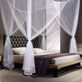 4 Corner Post Mosquito Net Canopy Bed Curtains Large Mosquito Netting Bedroom Princess Decoration Canopy Curtains with 4 Pieces 