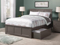 Atlantic Furniture AR8636119 Madison Platform Bed with Matching Foot Board and 2 Urban Bed Drawers, Full, Grey