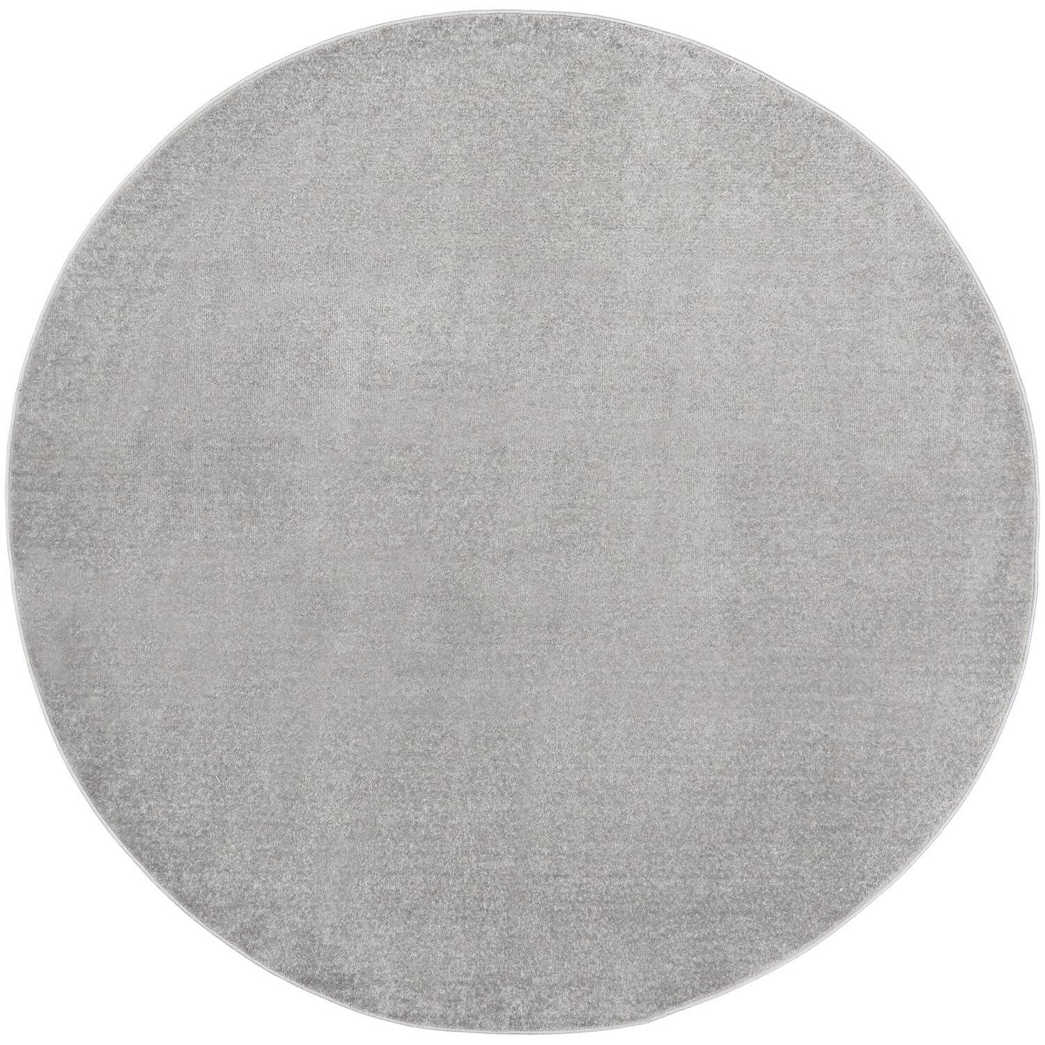 Nourison Essentials Indoor/Outdoor Silver Grey 6 x Round Area Rug, Easy Cleaning, Non Shedding, Bed Room, Living Room, Dining R