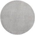 Nourison Essentials Indoor/Outdoor Silver Grey 8 x Round Area Rug, Easy Cleaning, Non Shedding, Bed Room, Living Room, Dining R