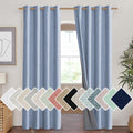 NICETOWN Stone Blue Vintage Linen 100% Blackout Curtains for Living Room, Thermal Insulated Curtains 90 Long, Noise Reducing Win