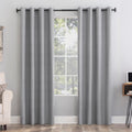 Sun Zero Columbia 2-Pack Thermal Energy Saving 100% Blackout Grommet Curtain Panel Pair, 50 x 63, Silver