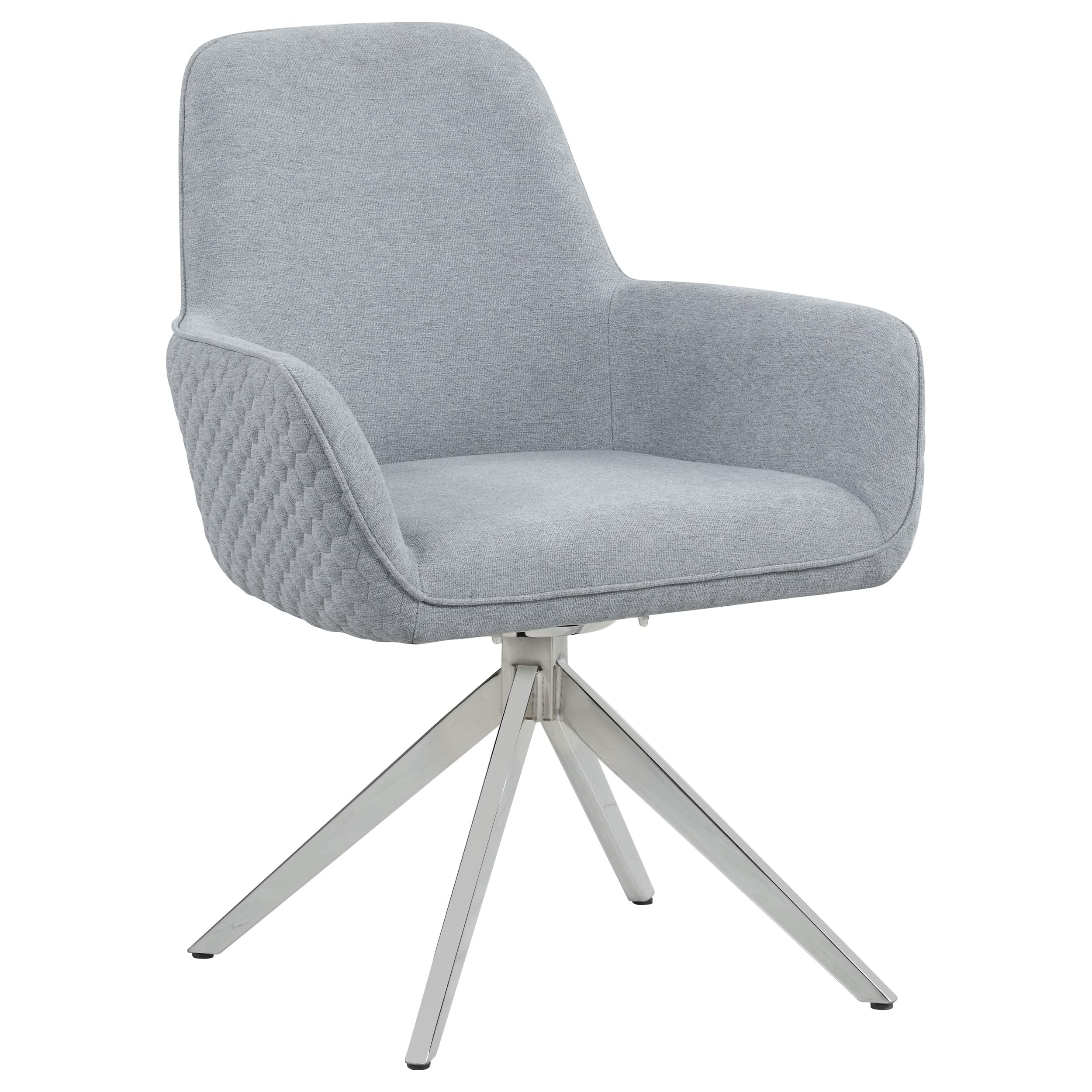 Coaster Home Furnishings - Abby - Fabric Dining Arm Chair - 360-Degree Swivel Base, Low Arms and Tall Backrest, Wide Seating - C