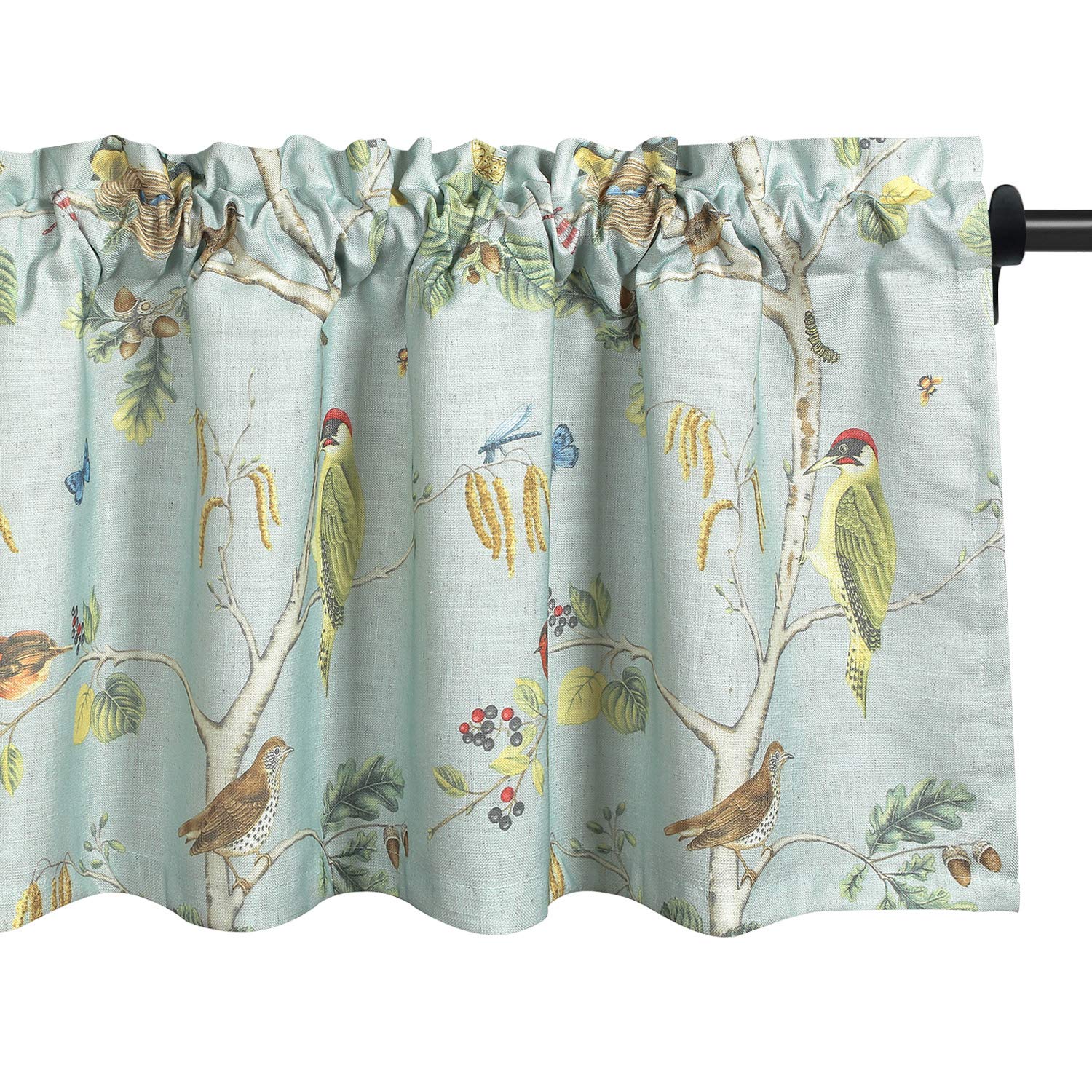 VOGOL Valances for Windows, Rustic Country Curtains for Kitchen, Top Pocket Bedroom Small Drapes, Curtain Valance for Kids Room,