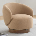 KISLOT Swivel Accent Chair Round Barrel Armchair Upholstered Performance Fabric for Living Room Bedroom Waitingroom,1 PCS,Sand