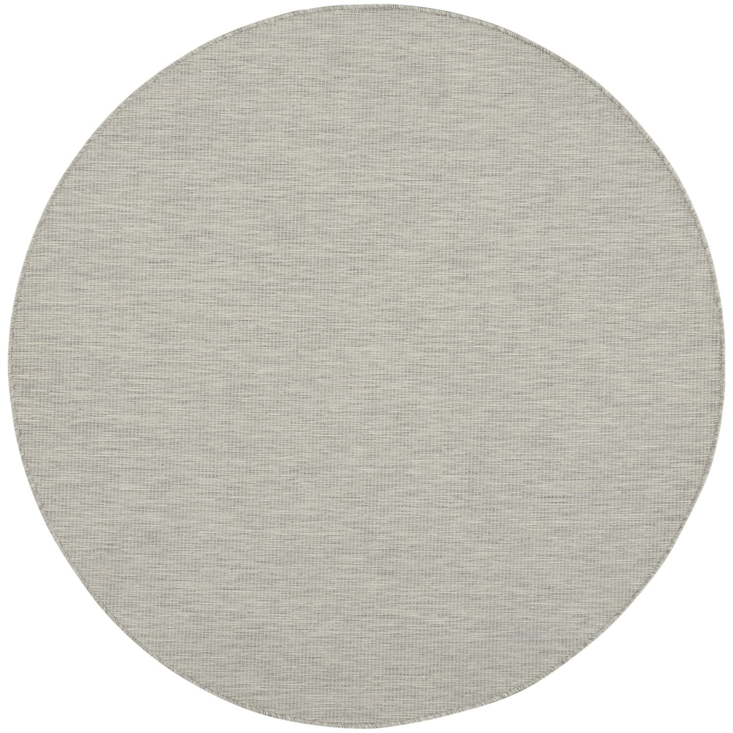 Nourison Positano Indoor/Outdoor Light Grey 6 x Round Area Rug, Easy Cleaning, Non Shedding, Bed Room, Living Room, Dining Room