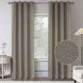 Linen 100% Blackout Curtains for Bedroom - 95 Inches Long Energy Saving Thermal Insulated Window Treatment Rustic Style Curtain 