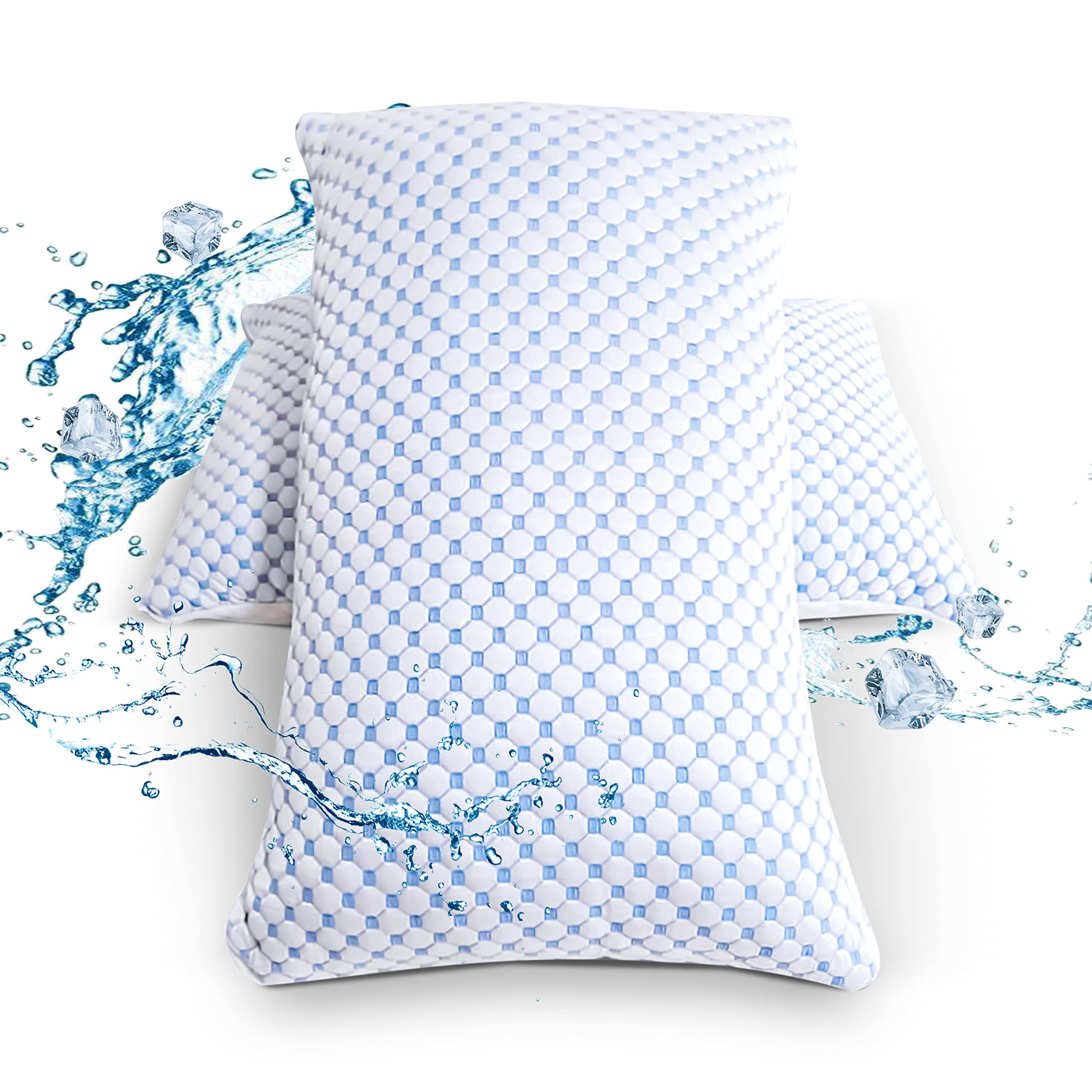MUTLU HOME GOODS Rayon Derived from Bamboo Pillow for Sleeping, Hypoallergenic, Adjustable Memory Foam Bed Pillows, Removable Co
