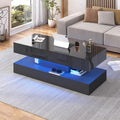 Uspeedy 47.3IN High Glossy LED Coffee Table,Modern Coffee Tables for Living Room,Living Rooms Tables,Large Living Room Furniture