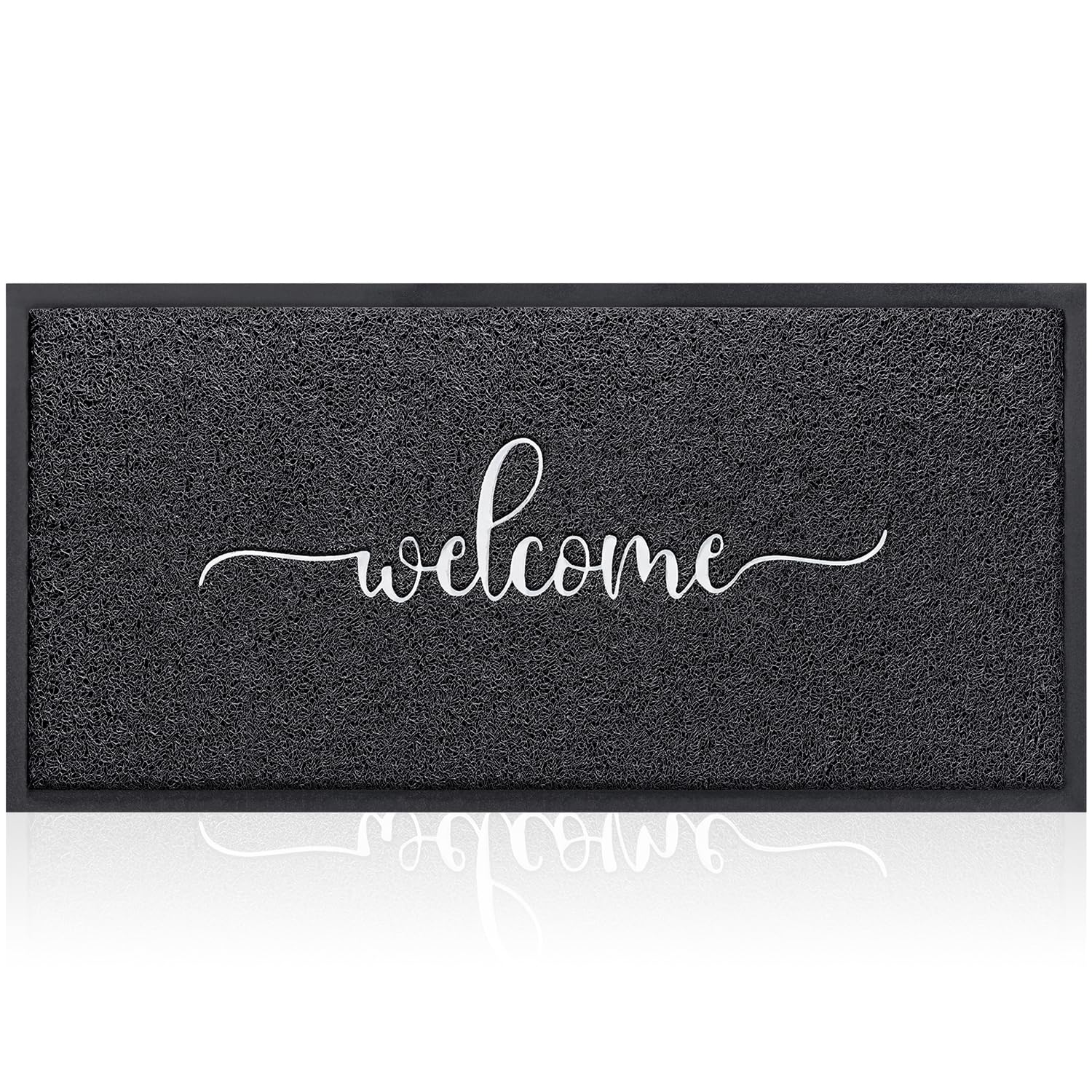 AAZZKANG Green Door Mat Long Outdoor Welcome Mat 48x18 with Non Slip Rubber Backing Quickly Absorb Mud Easy to Clean Entry Doorm