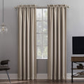 Sun Zero - 52468 Oslo Theater Grade Extreme 100% Blackout Rod Pocket Curtain Panel, 52 x 63, Stone