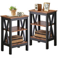 VECELO Modern Nightstands X-Design Side End Table Night Stand with Storage Shelf for Bedroom,Living Room,