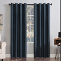 Sun Zero Columbia 2-Pack Thermal Energy Saving 100% Blackout Grommet Curtain Panel Pair, 50 x 95, Navy Blue