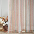 JINCHAN Linen Curtains for Living Room, Candy Striped Curtains 96 inch Length for Baby Girls Kids Room, Ticking Stripe Pattern L