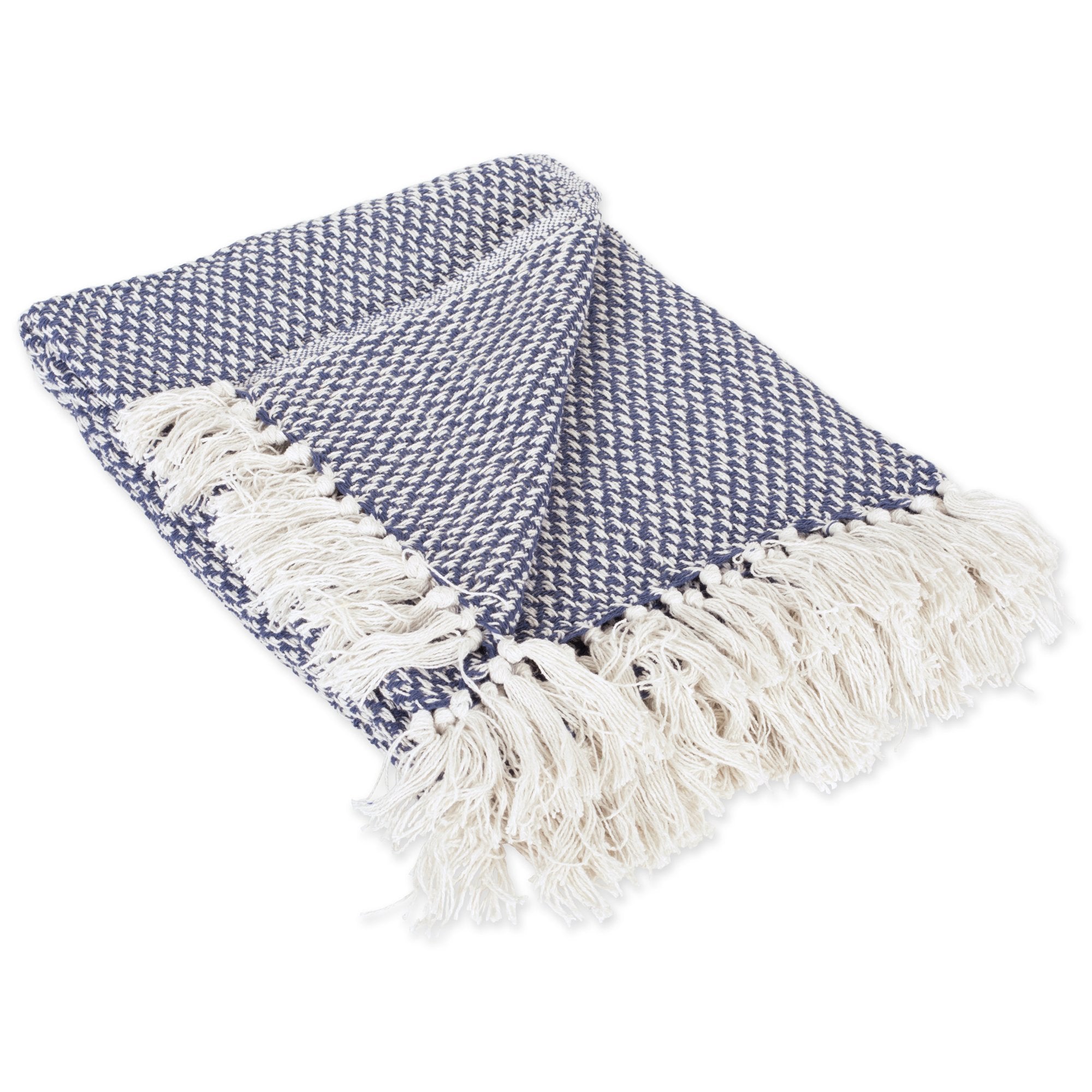 DII 100% Cotton Basket Weave Throw for Indoor/Outdoor Use Camping Bbqs Beaches Everyday Blanket, 50 x 60, Woven Stripe