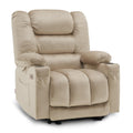 MCombo Large Power Recliner Chair with Heat and Vibration, USB Ports, Cup Holders, Electric Reclining for Living Room PR670 (Bei