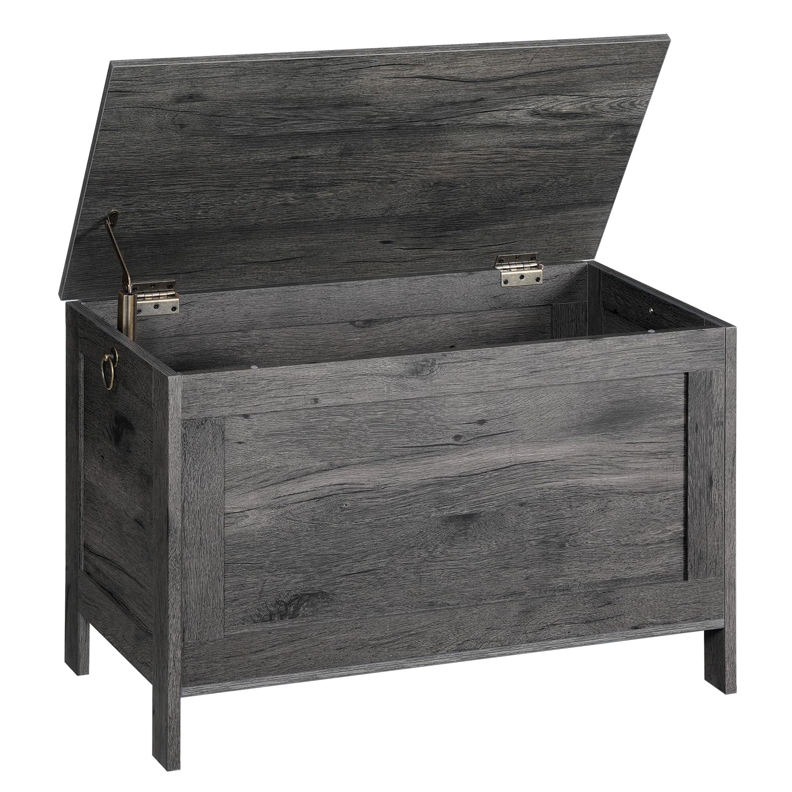 HOOBRO Toy Box, Retro Wooden Look Storage Chest with Safety Hinge, Entryway Storage Bench Supports 220 lb, 29.9 x 15.7 x 18.9 In
