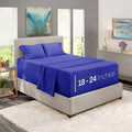Nestl Bed Linen Set, Royal Blue, Deep Pocket King Size Sheets, 4 Piece Set