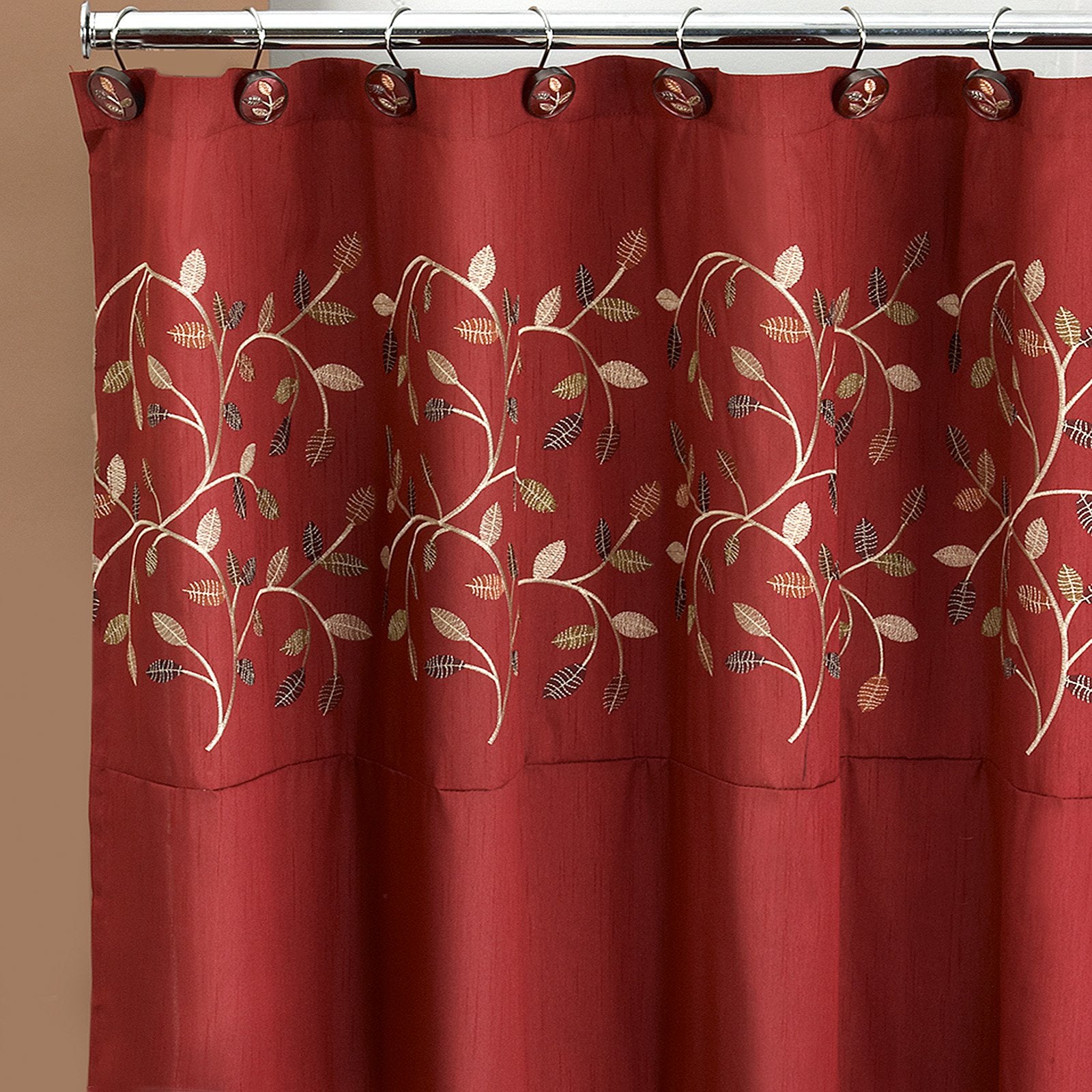 Popular Bath Aubery Shower Curtain, Burgundy 72.00 x 70.00