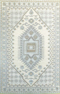 Mad Mats Traditional Outdoor Rug, Reversible Plastic Mat (5 x 8, Oriental Turkish - Pastel Silver)
