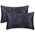 EXQ Home Satin Pillowcase for Hair and Skin Queen - Printed Blue Rose Silk Pillowcase 2 Pack 20x30 inches - Satin Pillow Cases S