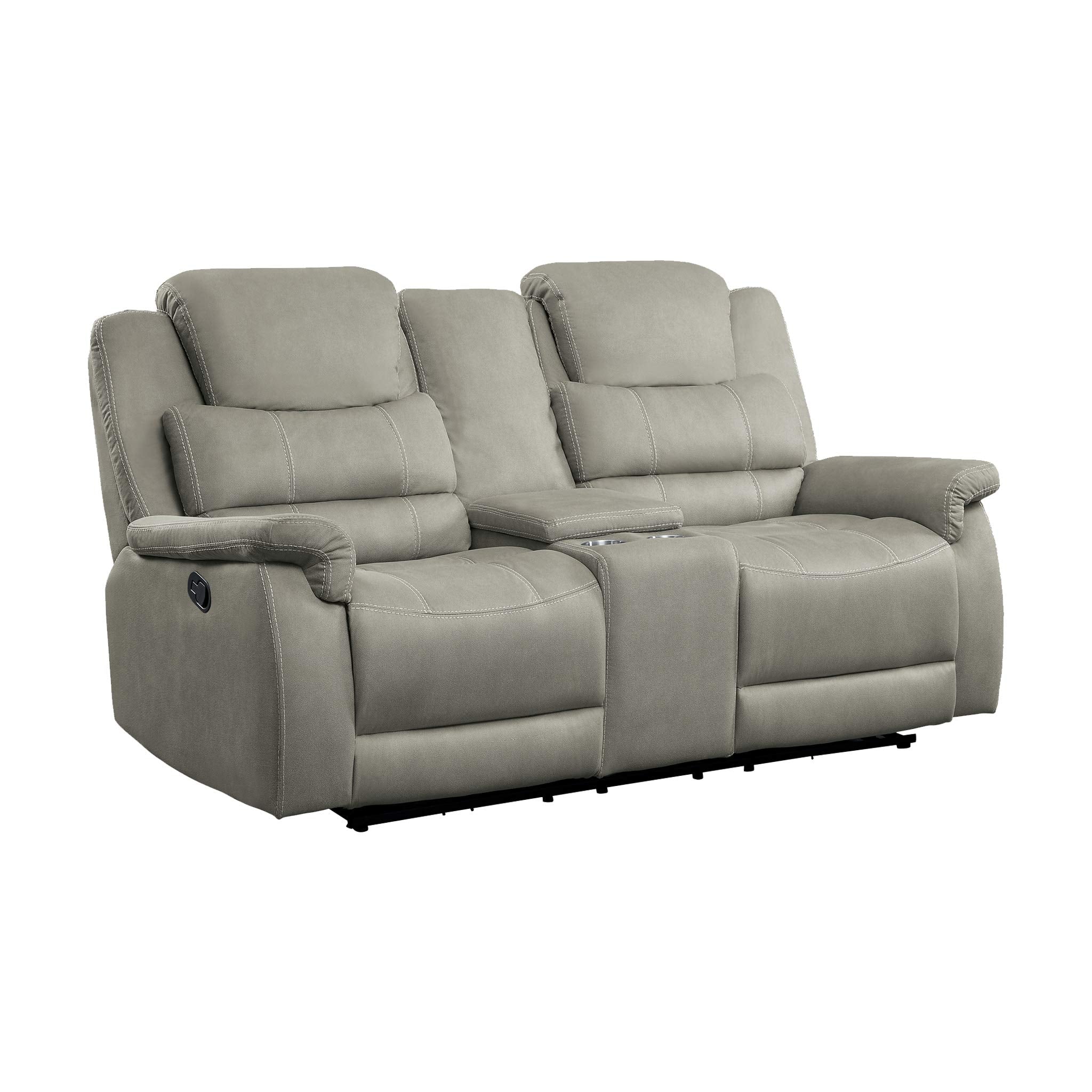Homelegance 74 Double Glider Reclining Loveseat (Manual), Gray