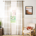 Safavieh Home Curtain Liberty Assorted Beige Semi-Sheer 52 x 96 Grommet Drape Panel Window Treatment, 52x96