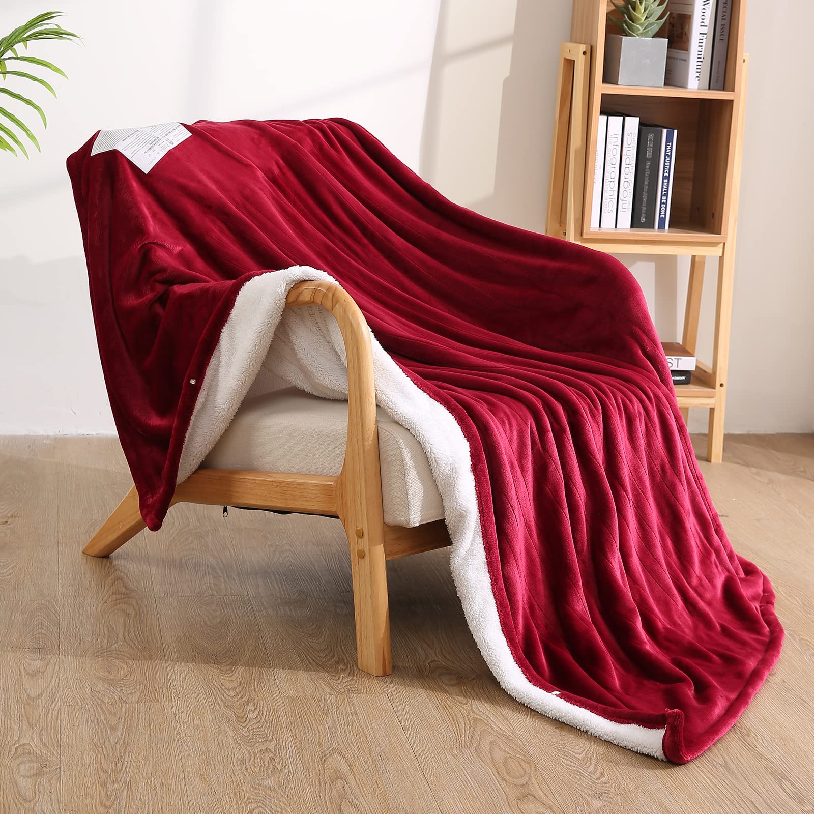 Electric Heated Throw Blanket 50 x 60, Soft Flannel Throw Blanket with 4 Heating Levels & 4 Hours Auto Off, Machine Washable for