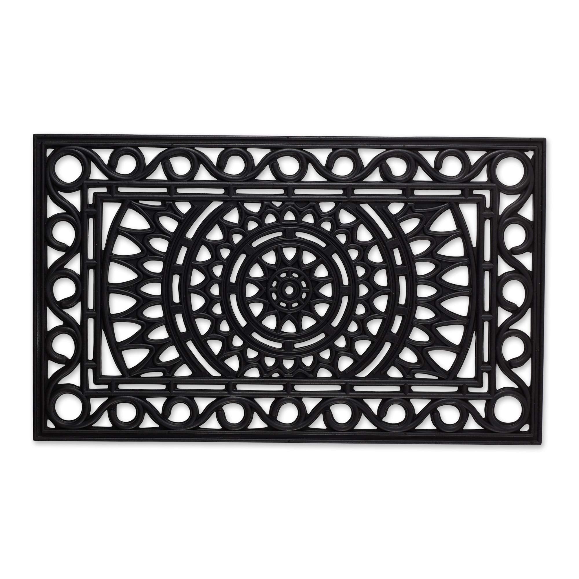DII Rubber Doormats Collection All Weather, 18x30, Sun Scroll