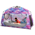 Indoor Instant Privacy Bed Tent for Sleeping,Quick Set-up Bed Canopies,Portable Bed Drapes with Large Space and 3 Doors (Galaxy,