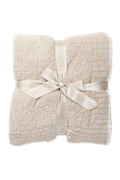 Barefoot Dreams Contrast Trim Throw Blanket 45 x 60 (Stone/White)