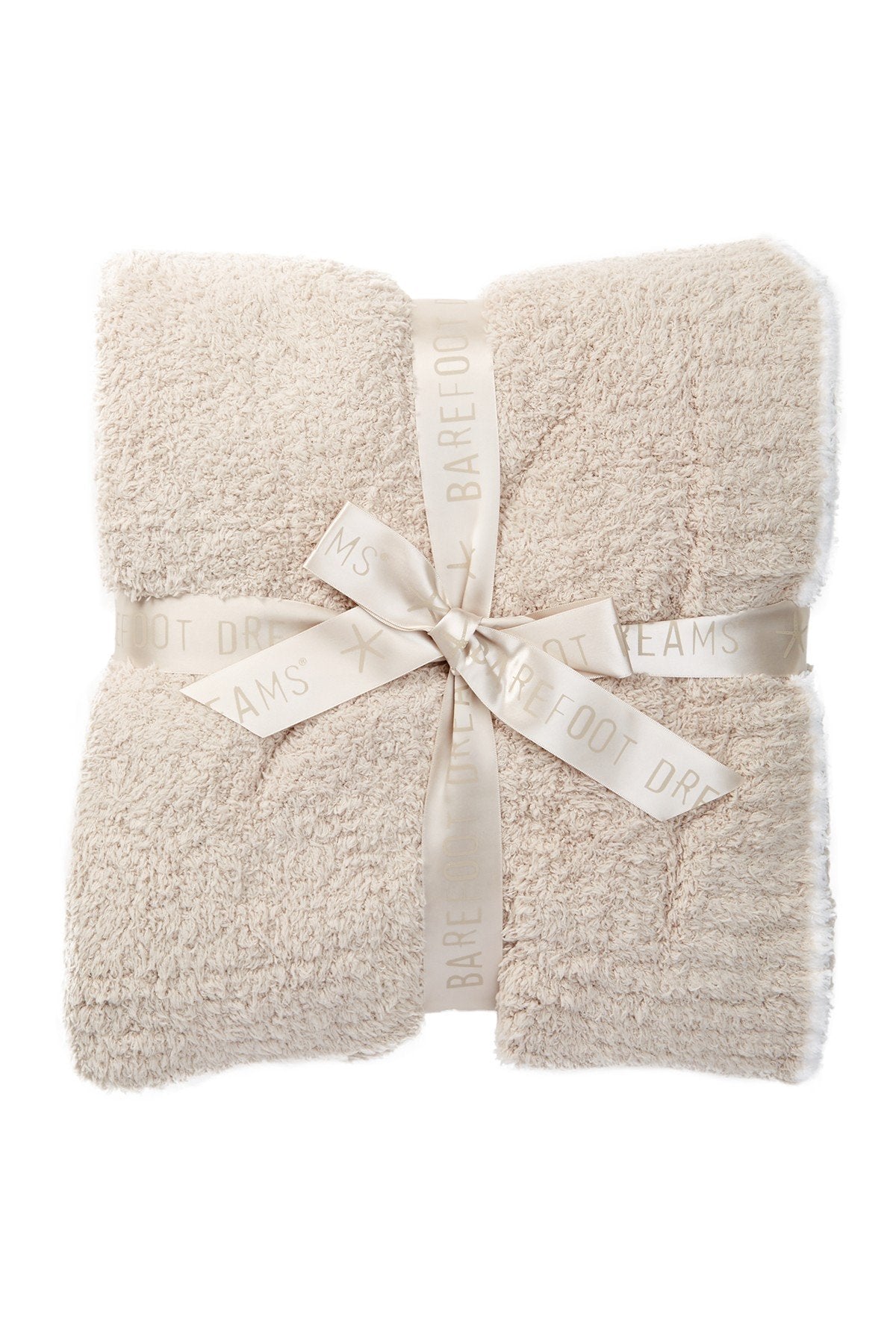 Barefoot Dreams Contrast Trim Throw Blanket 45 x 60 (Stone/White)