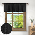 Pitalk Black Linen Window Valance for Kitchen 3 Inch Rod Pocket Semi Sheer Boho Modern Farmhouse Light Filtering Valance Curtain