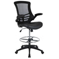 Flash Furniture Kelista Mid-Back Swivel Office Chair with Adjustable LeatherSoft Seat Height, Ergonomic Mesh Chair with Flip-Up 