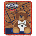 Northwest NBA New Orleans Pelicans Unisex-Baby Woven Jacquard Tapestry Throw Blanket, 36 x 46, Half Court