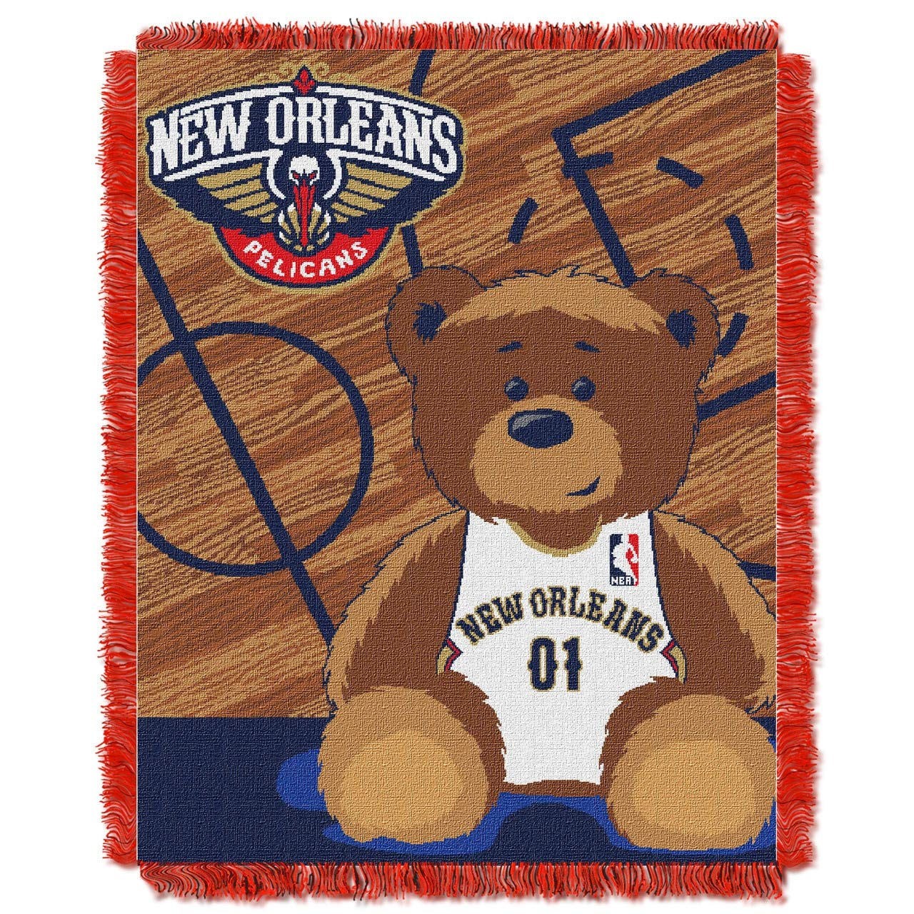 Northwest NBA New Orleans Pelicans Unisex-Baby Woven Jacquard Tapestry Throw Blanket, 36 x 46, Half Court