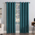 Sun Zero Columbia 2-Pack Thermal Energy Saving 100% Blackout Grommet Curtain Panel Pair, 50 x 95, Teal