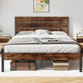 Fluest Queen Bed Frame with Headboard and Footboard, with Under Bed Storage, All-Metal Support System, No Box Spring Needed, Eas